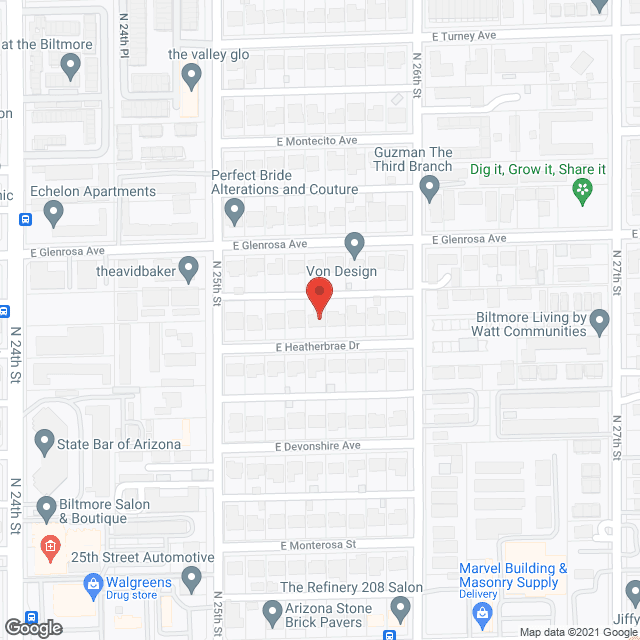 Map of the neighborhood around Freedom Manor - TBI