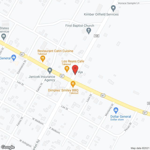Map of the neighborhood around Gonzales County Community