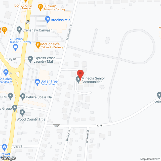 Map of the neighborhood around Mineola Senior Communities