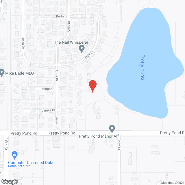 Map of the neighborhood around Pretty Pond Manor ALF