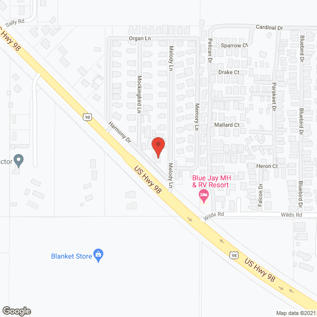 Map of the neighborhood around Harmony Heights Mobile Home