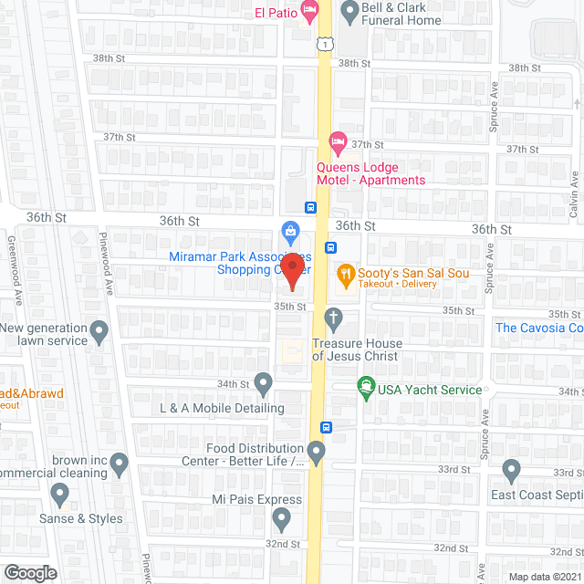 Map of the neighborhood around Broadway Home Care