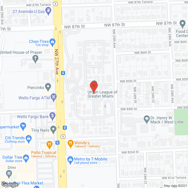 Map of the neighborhood around Covenant Palms Housing Project