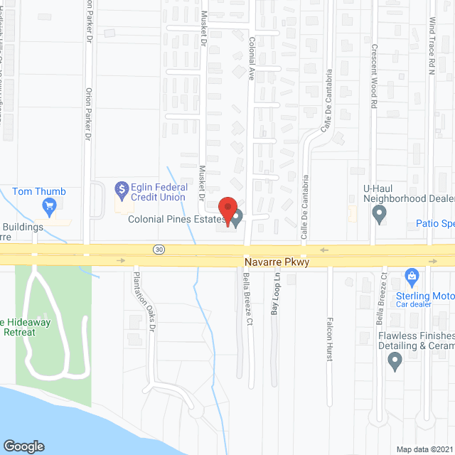 Map of the neighborhood around Colonial Pines Mobile Estates