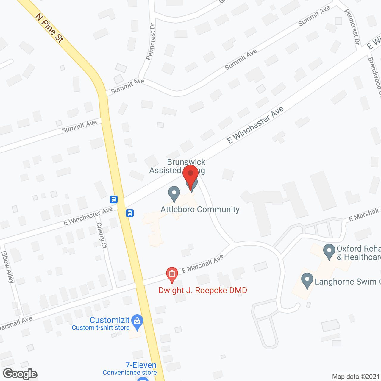 Map of the neighborhood around Oxford Crossings