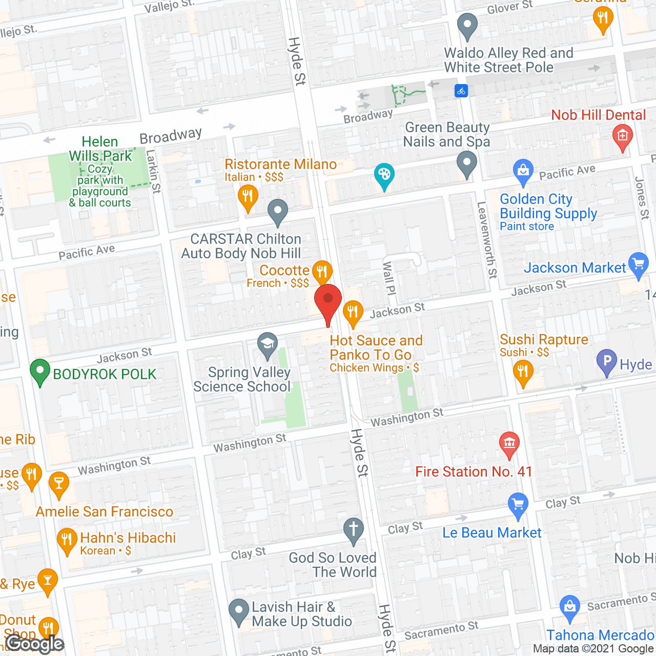 Map of the neighborhood around Coterie Cathedral Hill