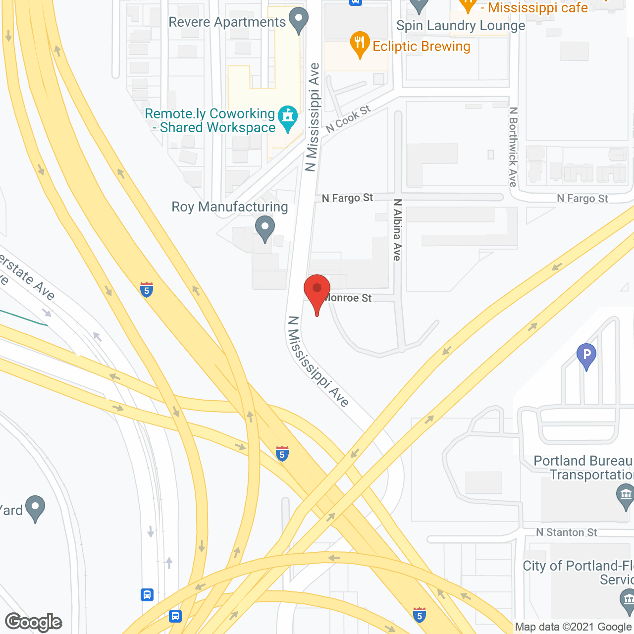 Map of the neighborhood around The Canyons PDX