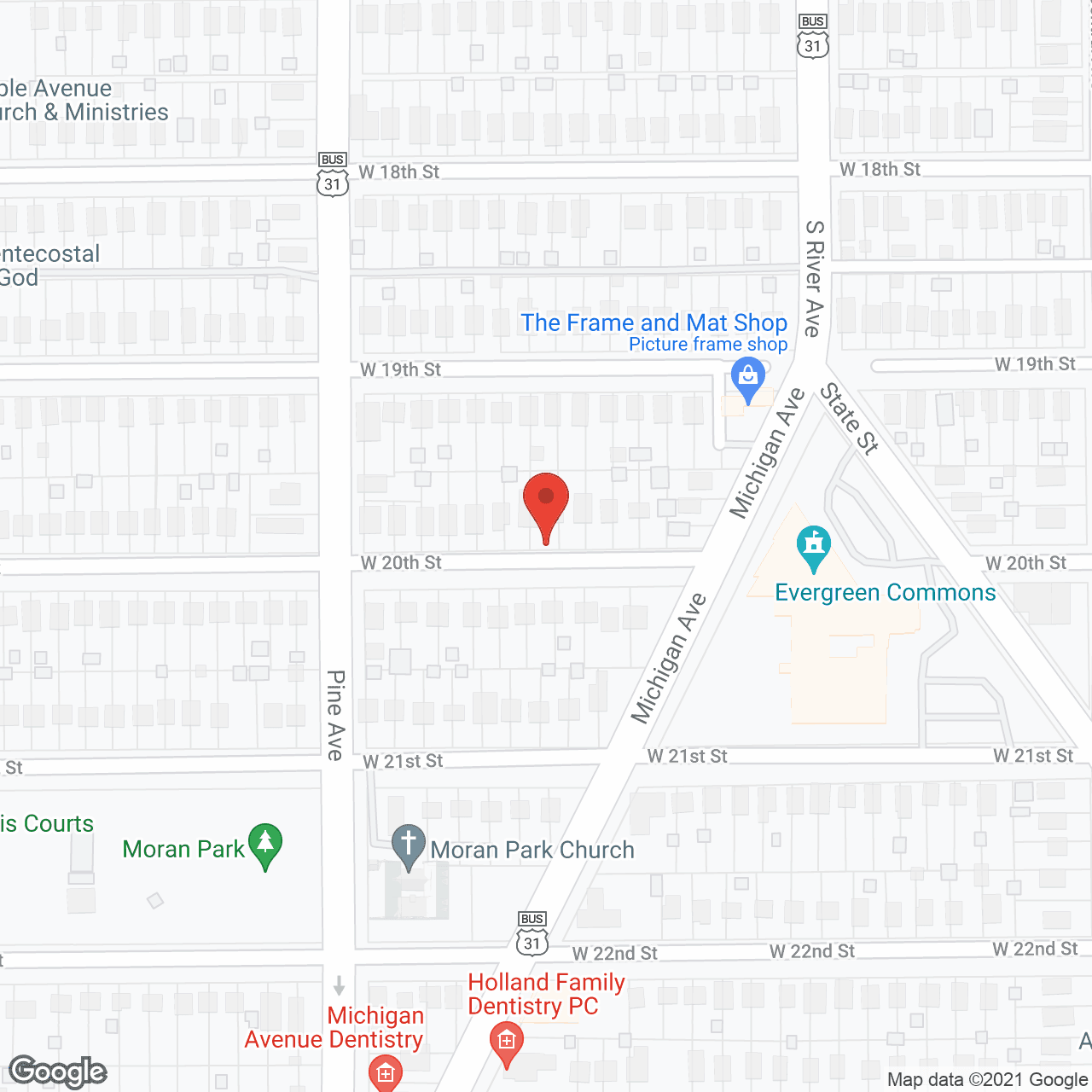 Map of the neighborhood around Resthaven Maple Woods Cottages