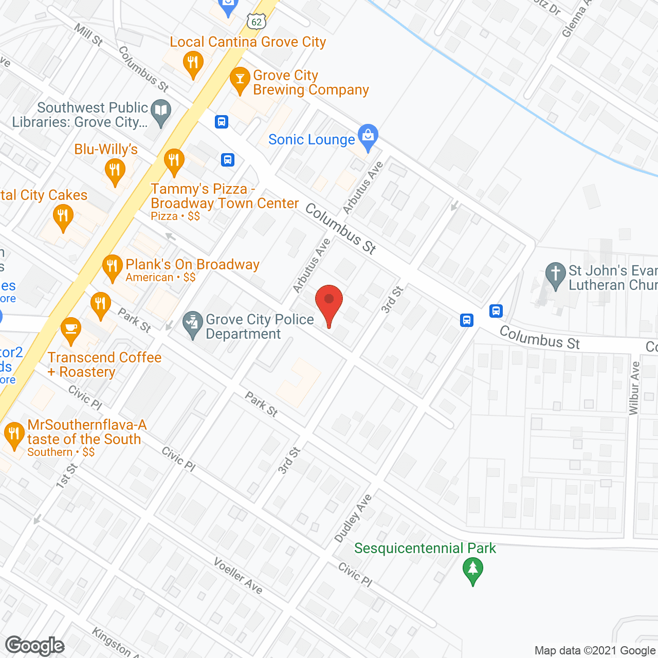Map of the neighborhood around The Ashford of Grove City