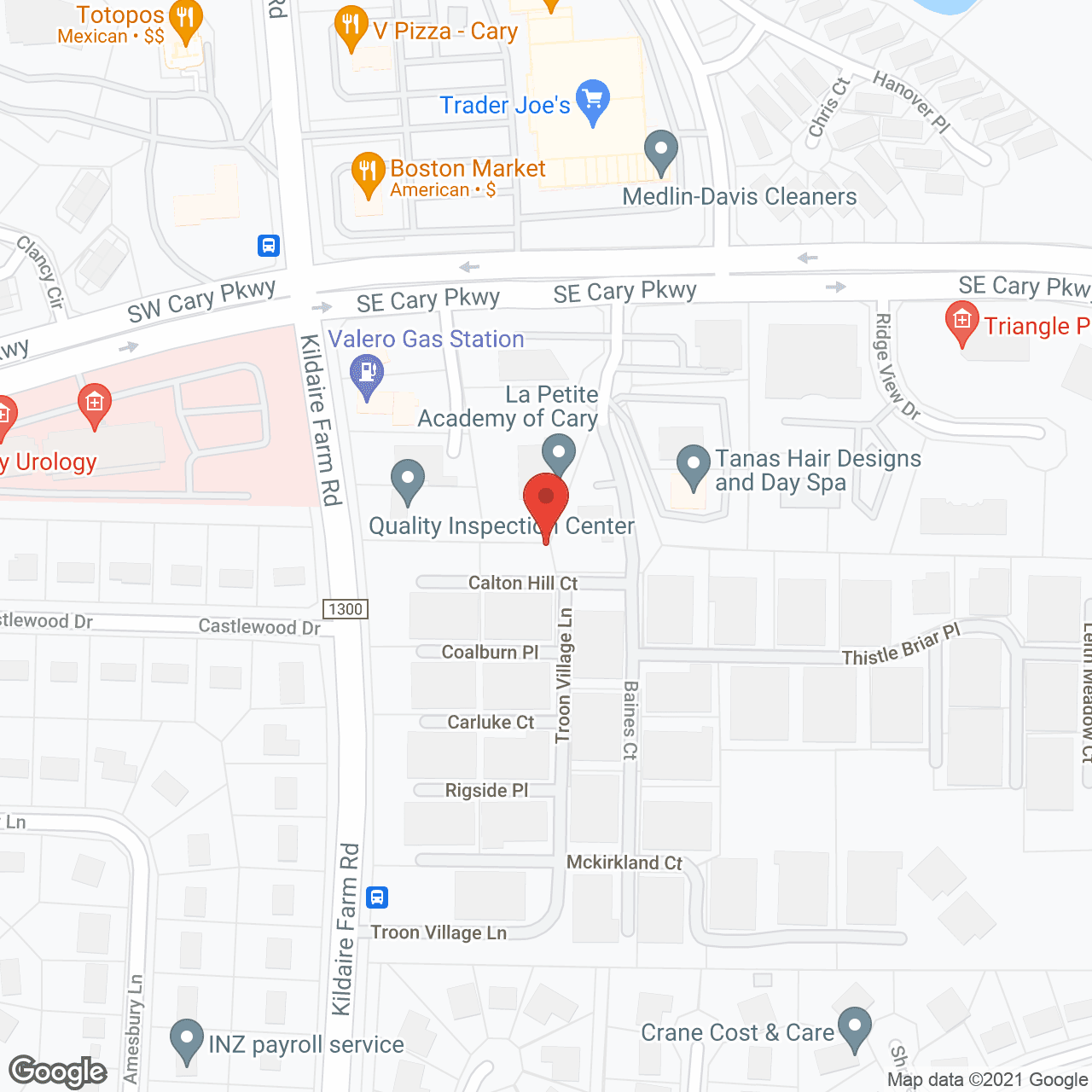 Map of the neighborhood around Avendelle on Tryon