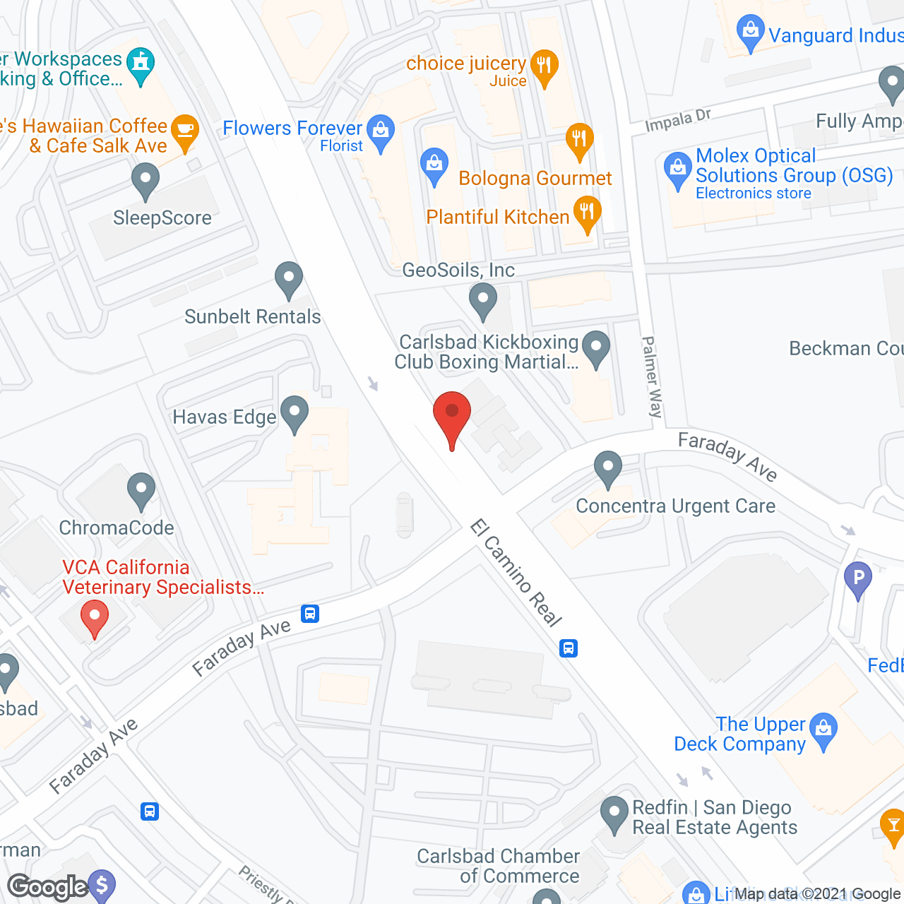 Map of the neighborhood around La Marea Senior Living