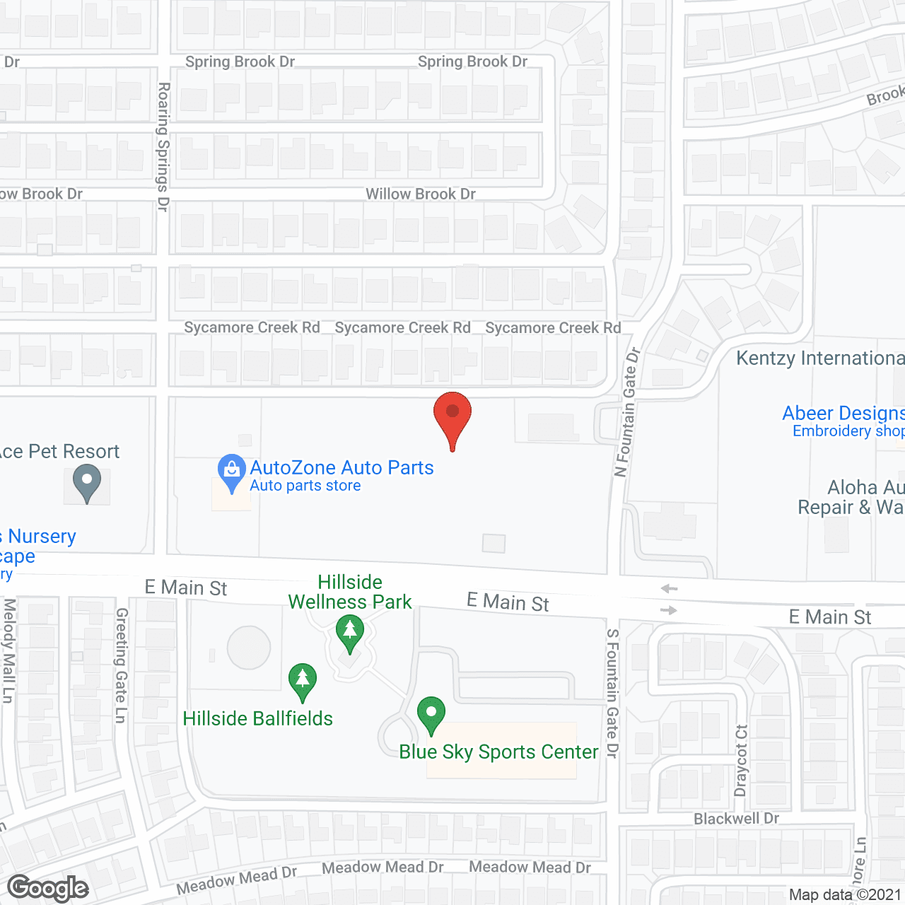 Map of the neighborhood around Springwood at Allen