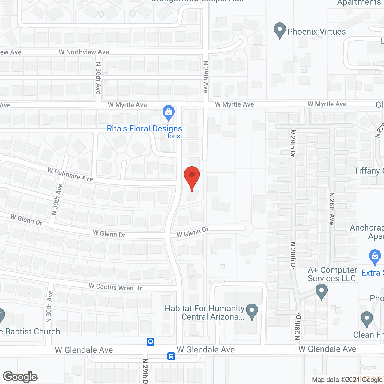 Map of the neighborhood around Golden Care ACH