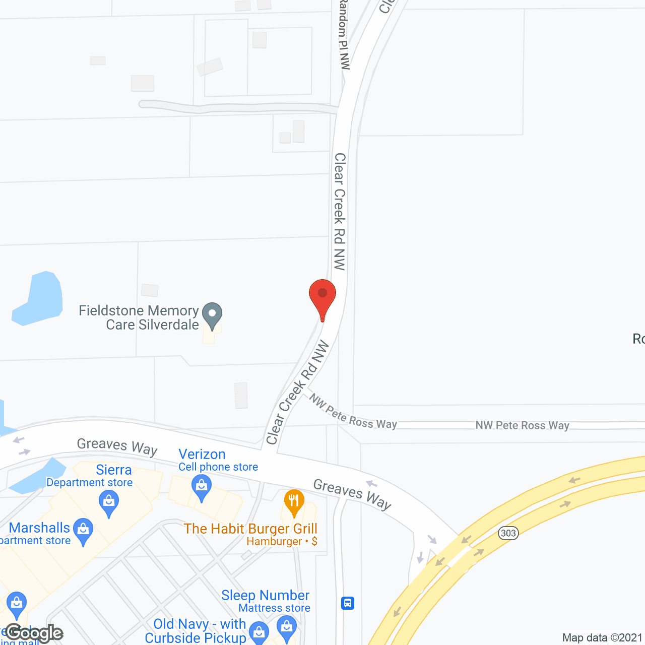 Map of the neighborhood around Fieldstone Clear Creek