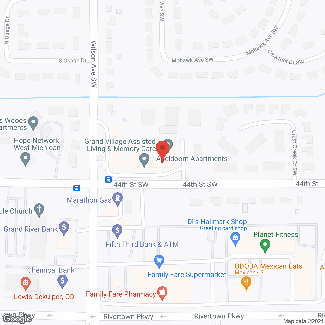 Map of the neighborhood around Grand Village Assisted Living and Memory Care