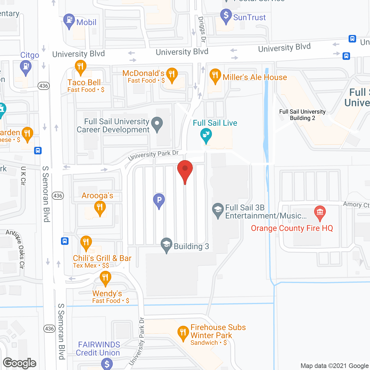 Map of the neighborhood around Allegro Winter Park