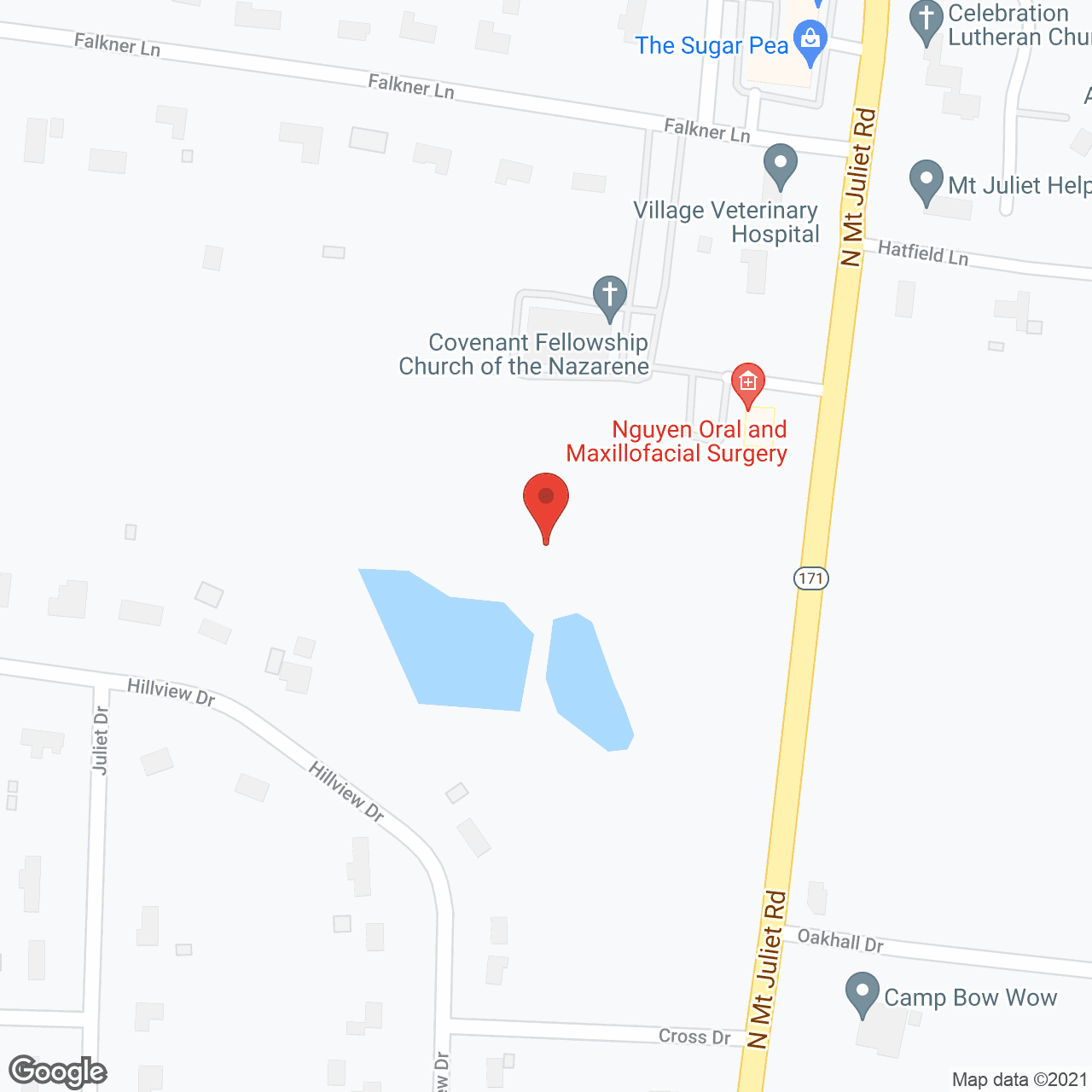 Map of the neighborhood around Harmony at Mt Juliet