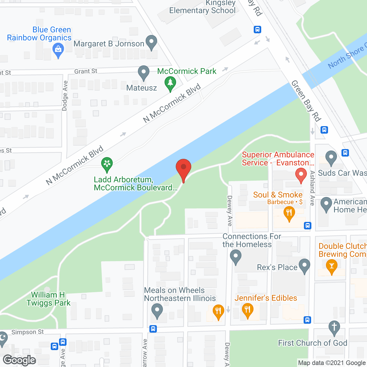 Map of the neighborhood around Avidor Evanston, 55+ Active Adult Apartment Homes