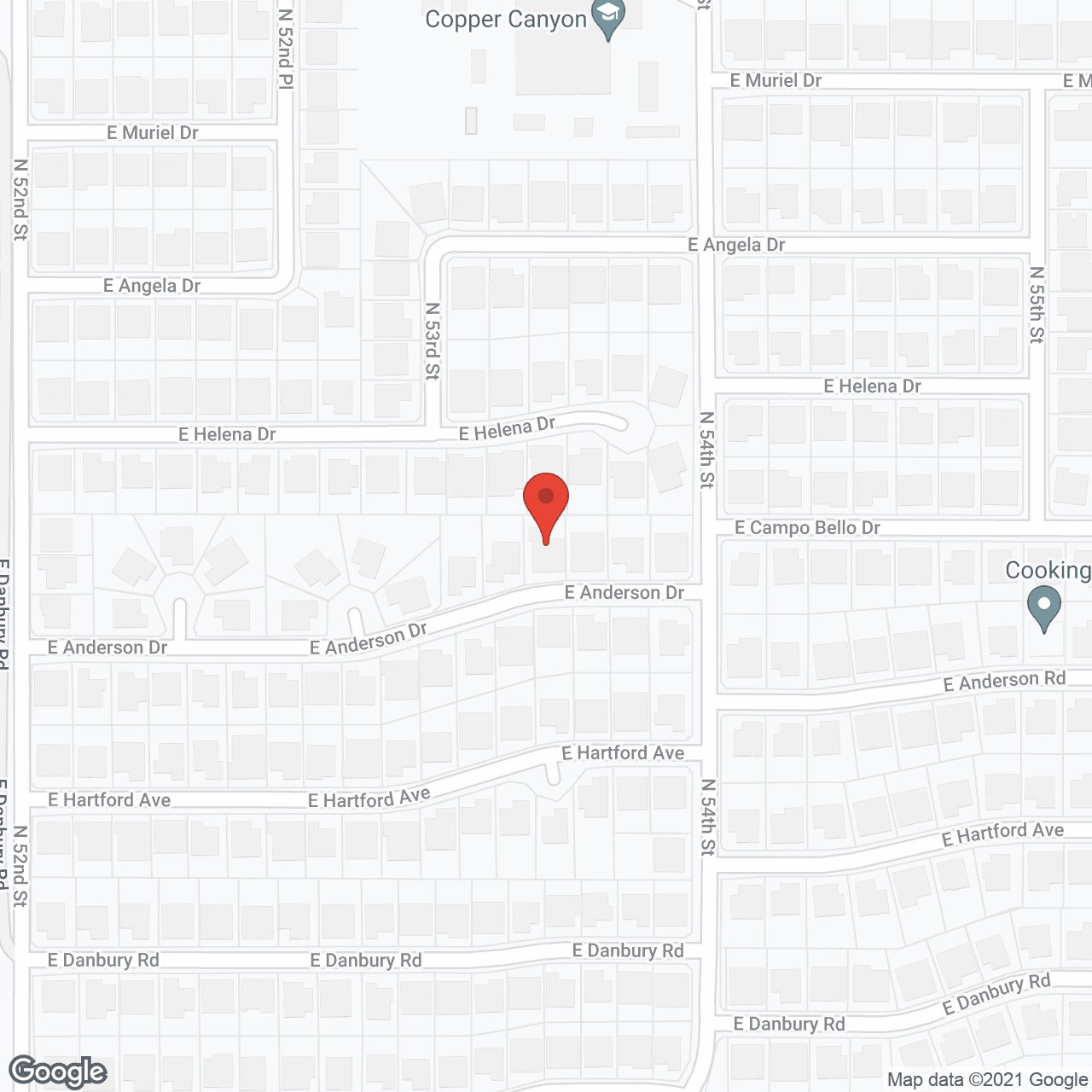 Map of the neighborhood around Endeavor AL II
