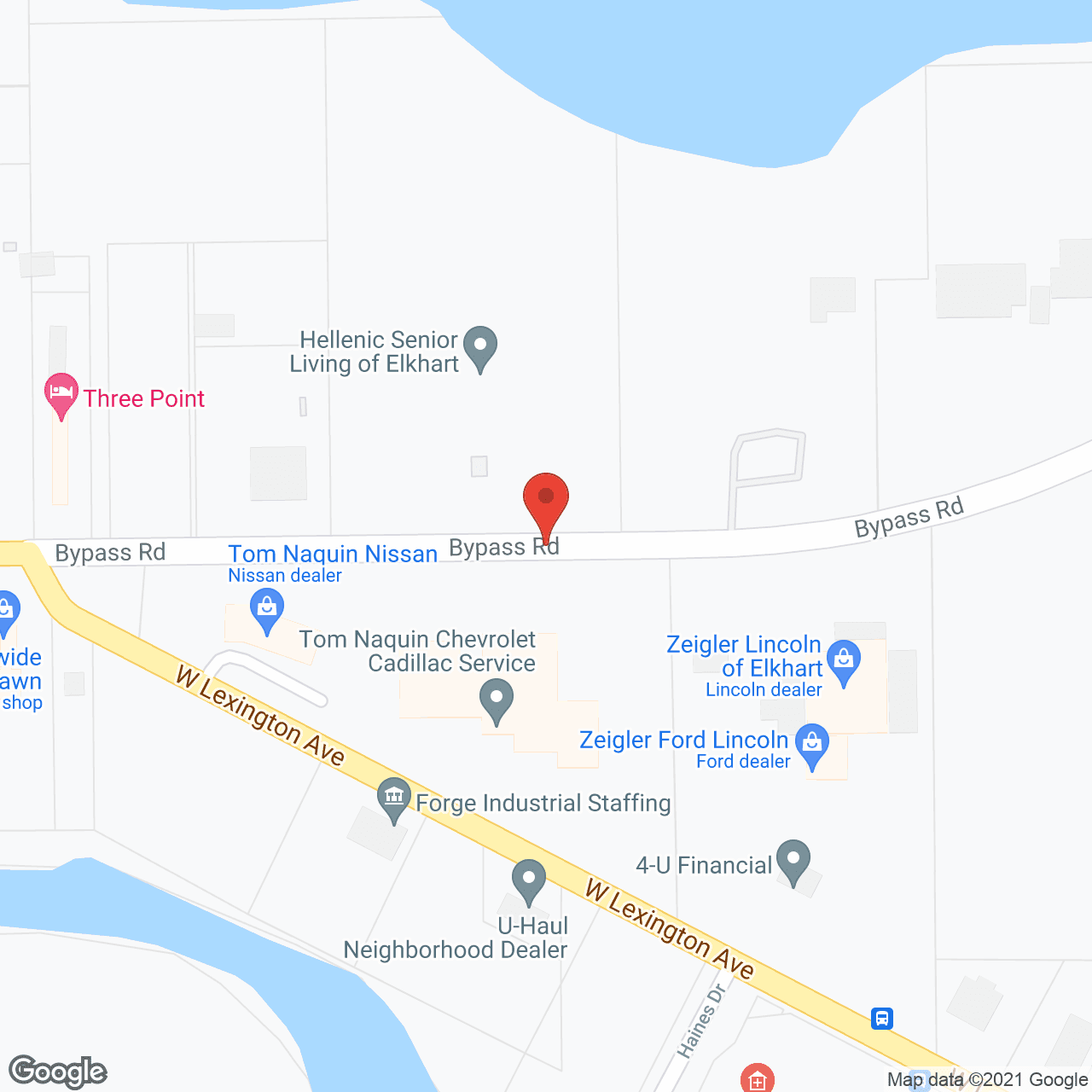 Map of the neighborhood around Hellenic Senior Living of Elkhart