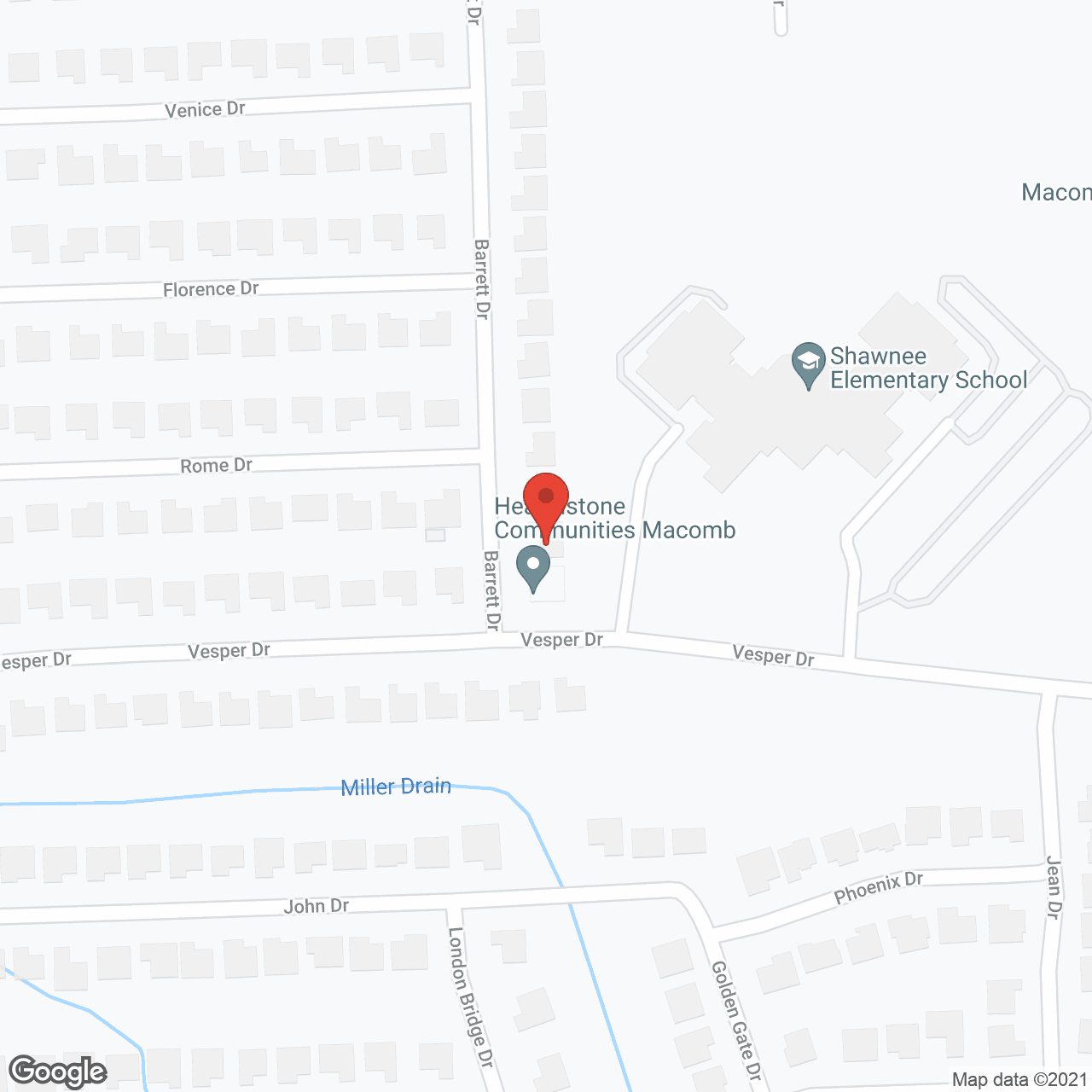 Map of the neighborhood around Hearthstone Communities - Barrett
