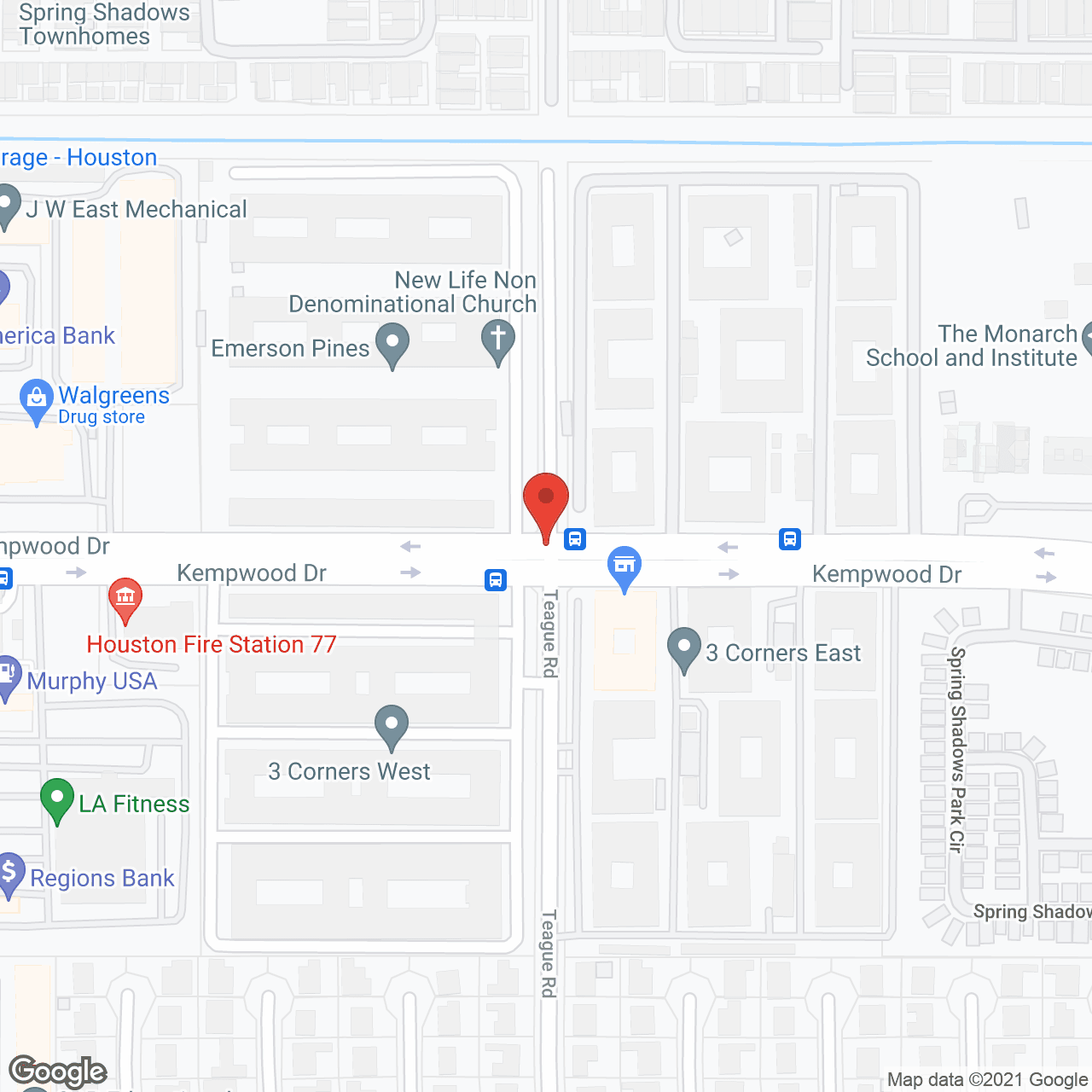 Map of the neighborhood around Emerson Pines