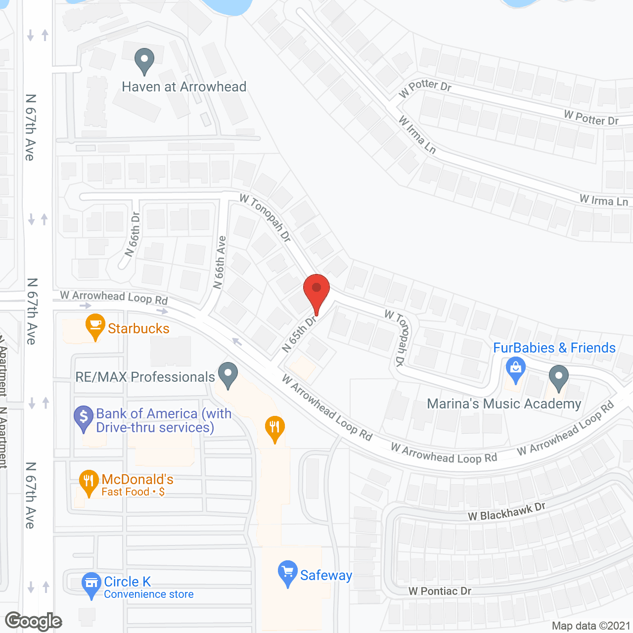 Map of the neighborhood around Legends Senior Living 2