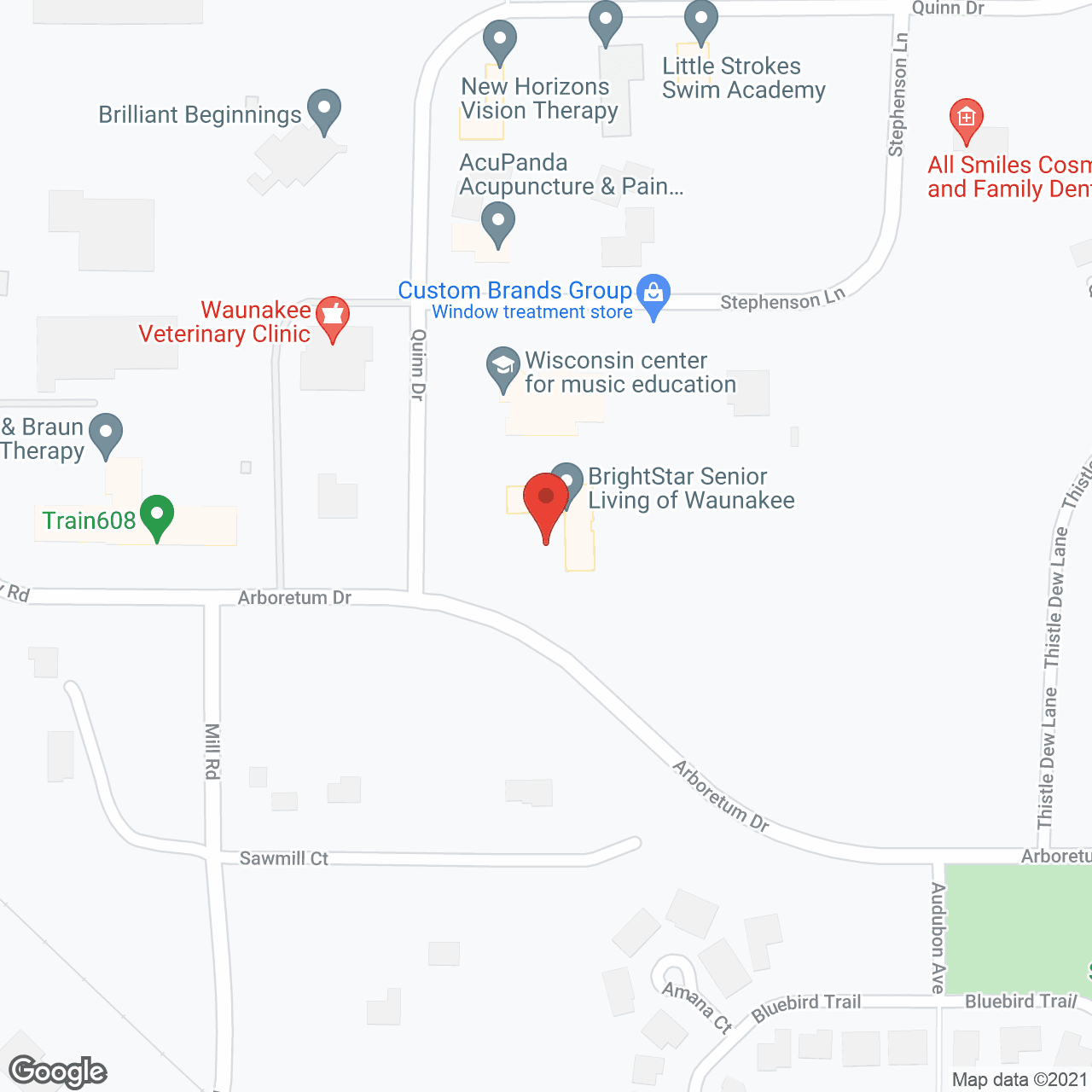 Map of the neighborhood around Brightstar Senior Living of Waunakee