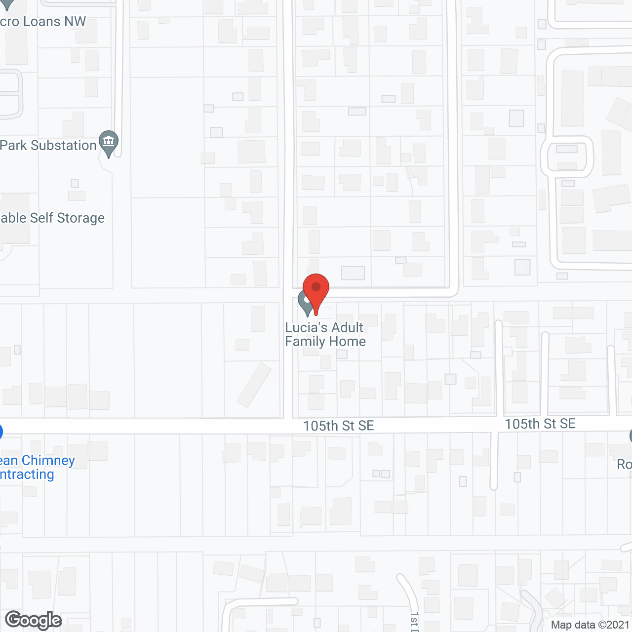 Map of the neighborhood around Lucia's Adult Family Home