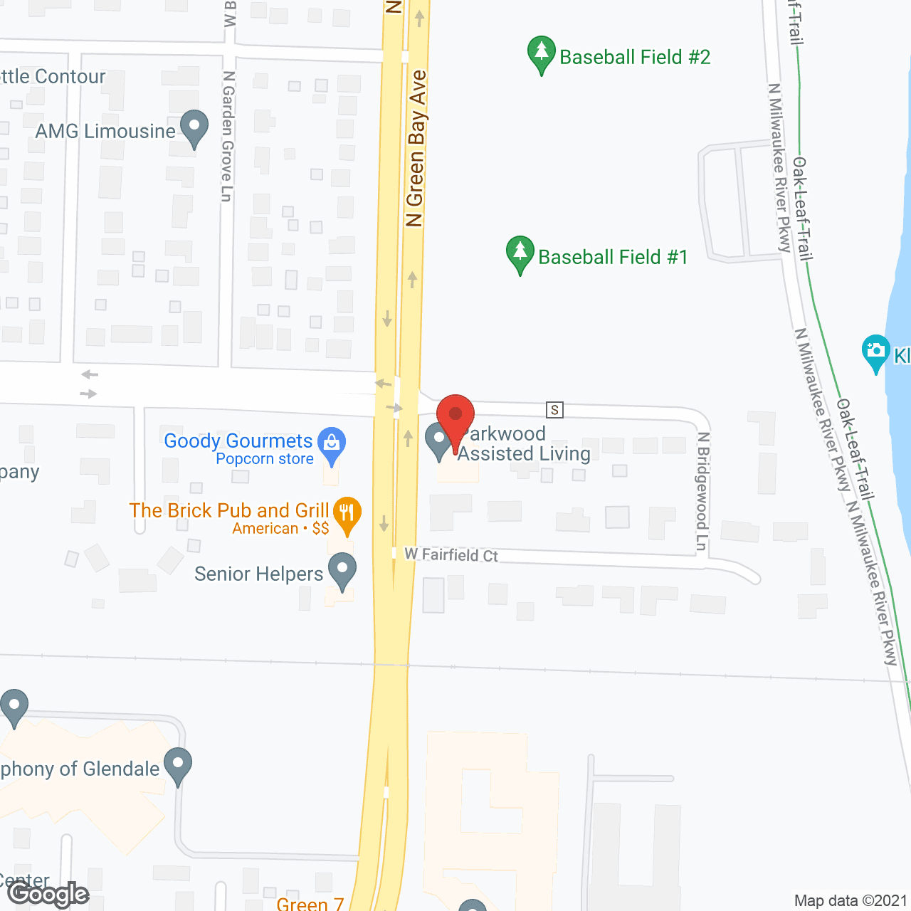 Map of the neighborhood around Parkwood Mill House