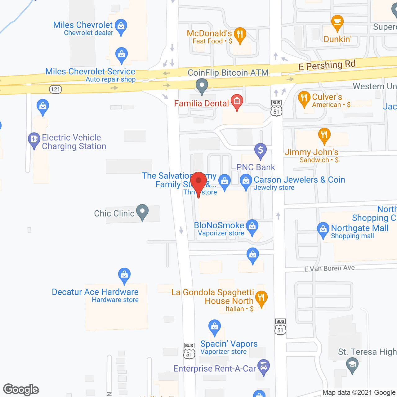 Map of the neighborhood around Carriage Crossing Decatur
