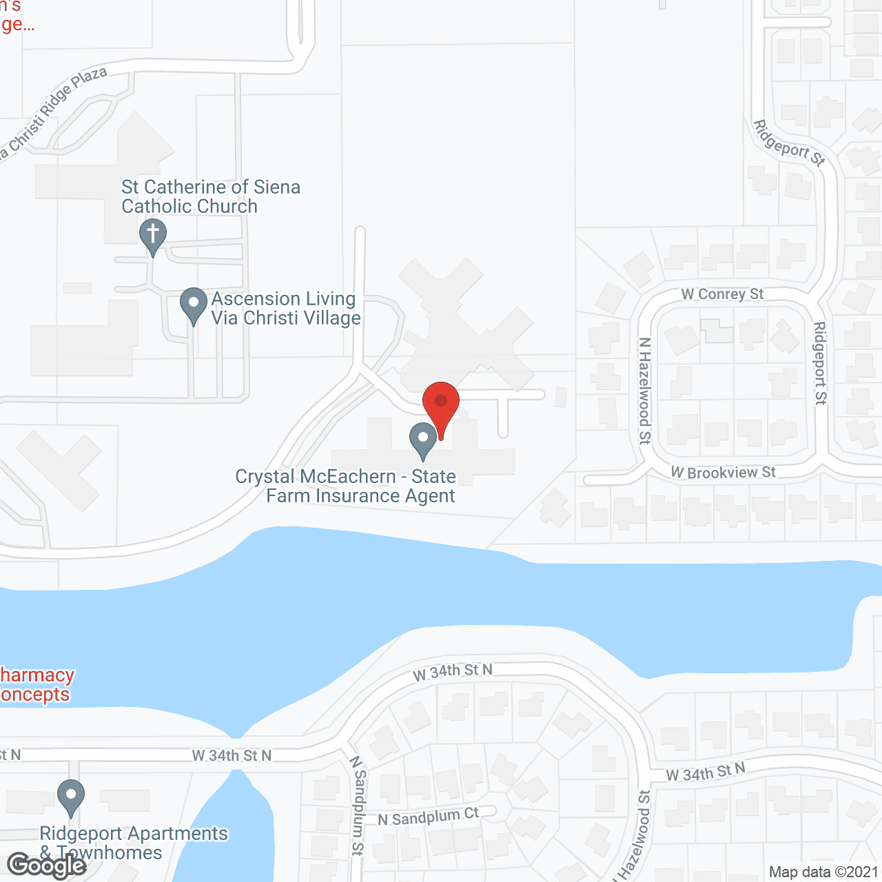 Map of the neighborhood around Cornerstone Ridge Plaza