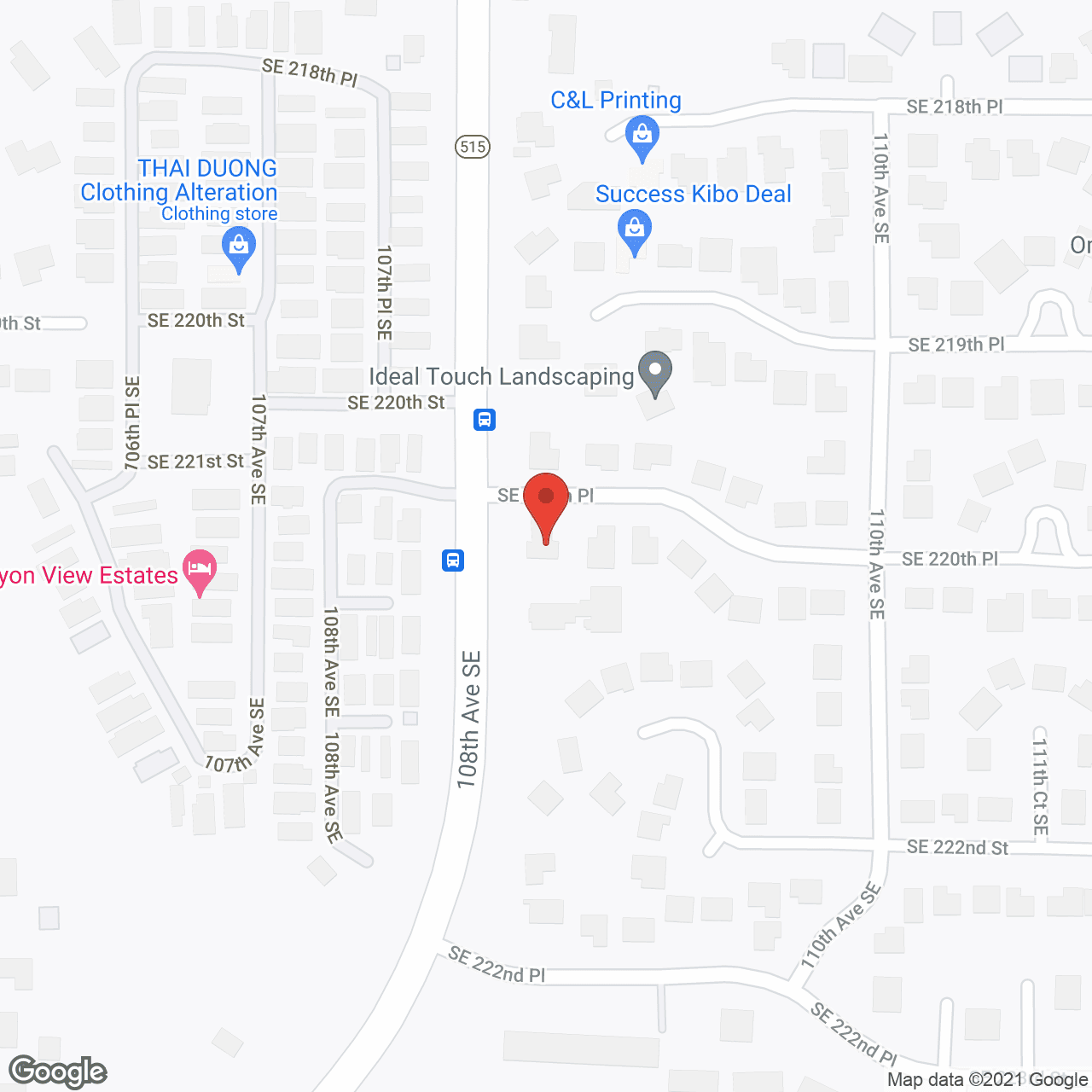 Map of the neighborhood around Sunrise Care