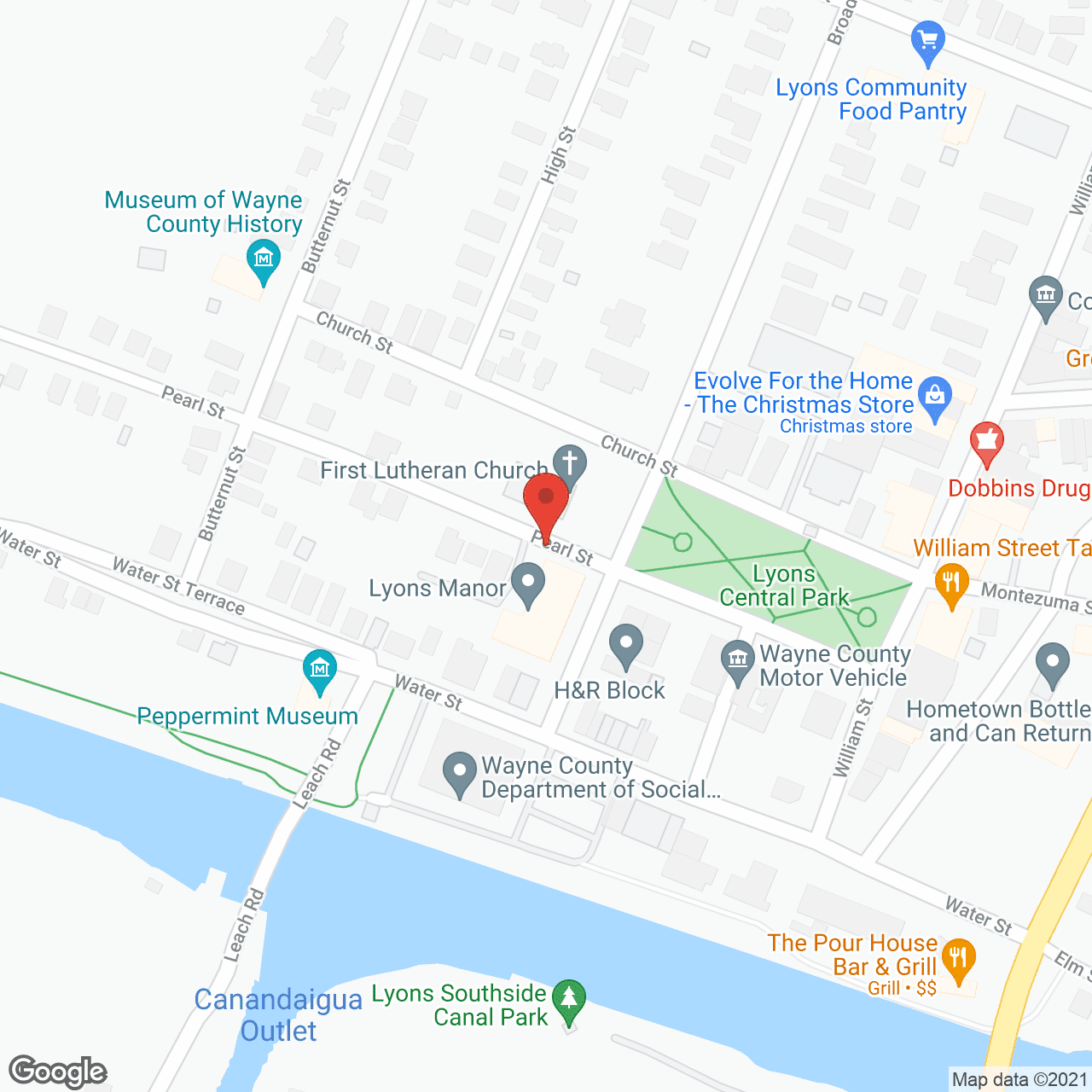 Map of the neighborhood around Lyons Manor