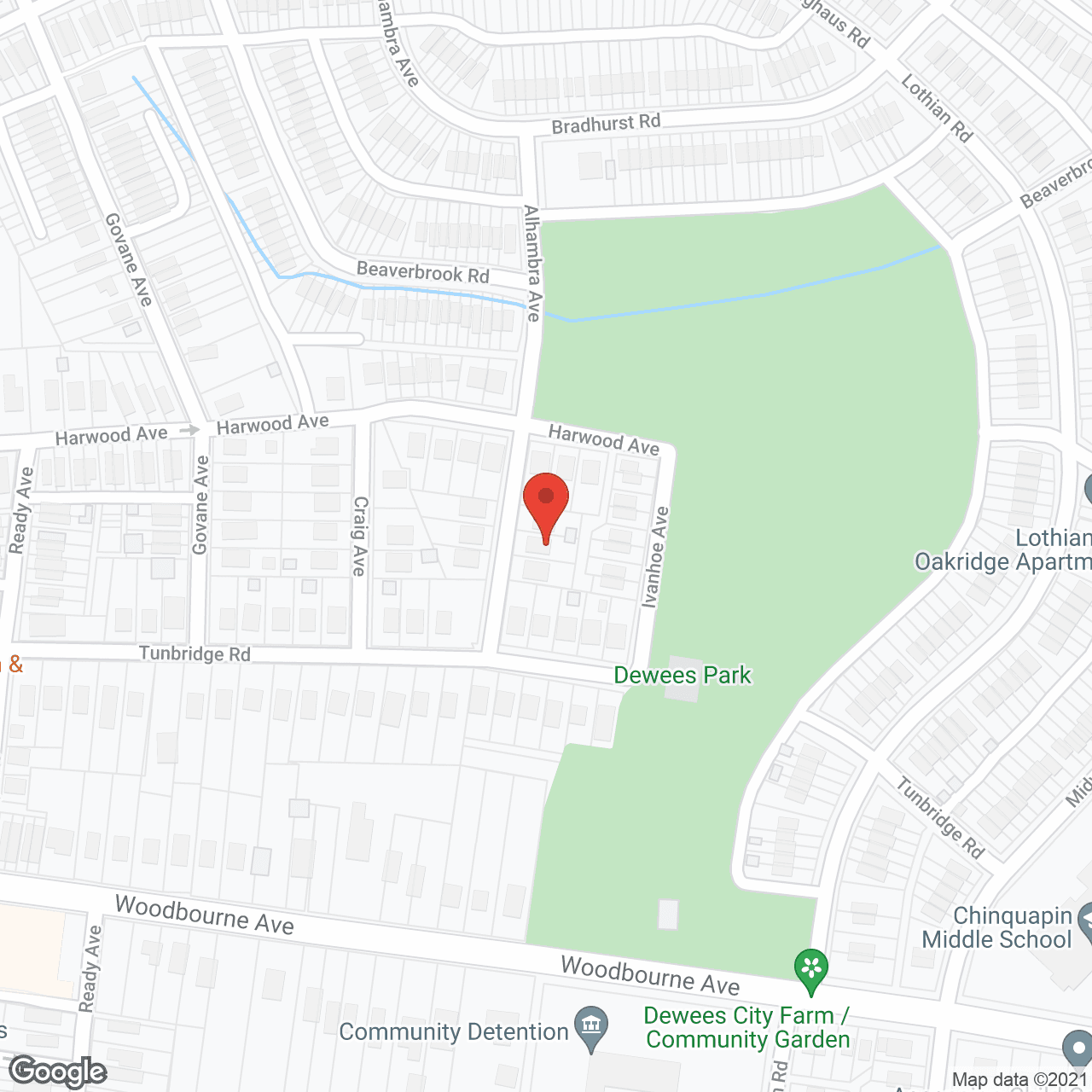 Map of the neighborhood around Alhambra Assisted Living