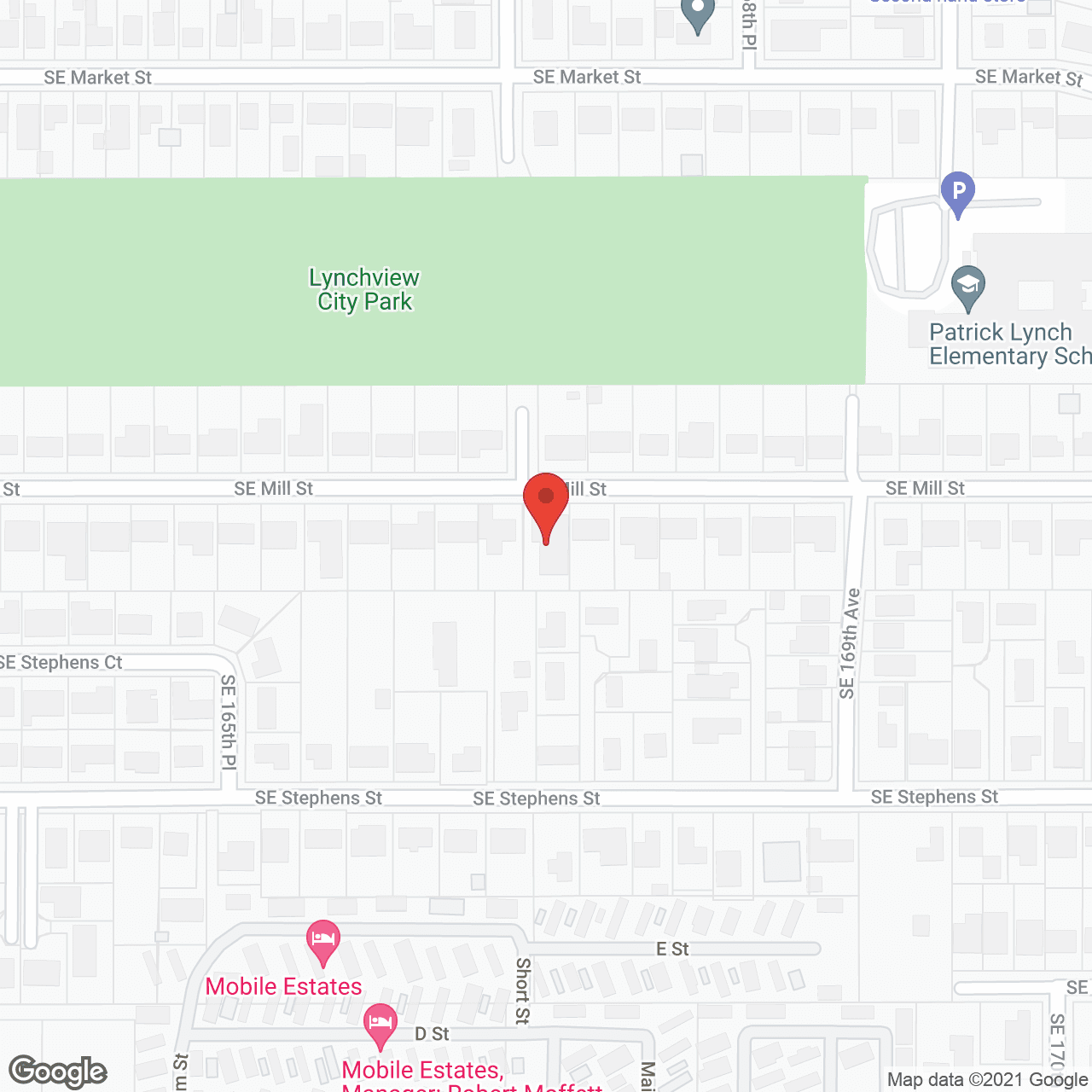 Map of the neighborhood around Jewell's ACH