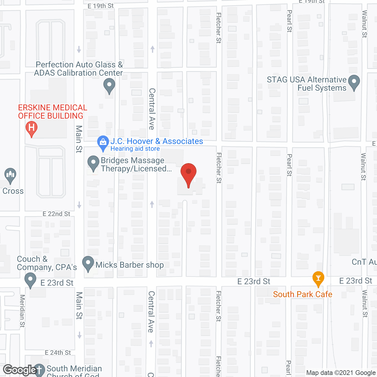 Map of the neighborhood around Central School Apartments