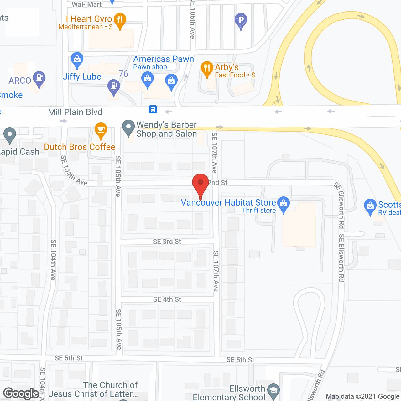 Map of the neighborhood around Never Lonely AFH