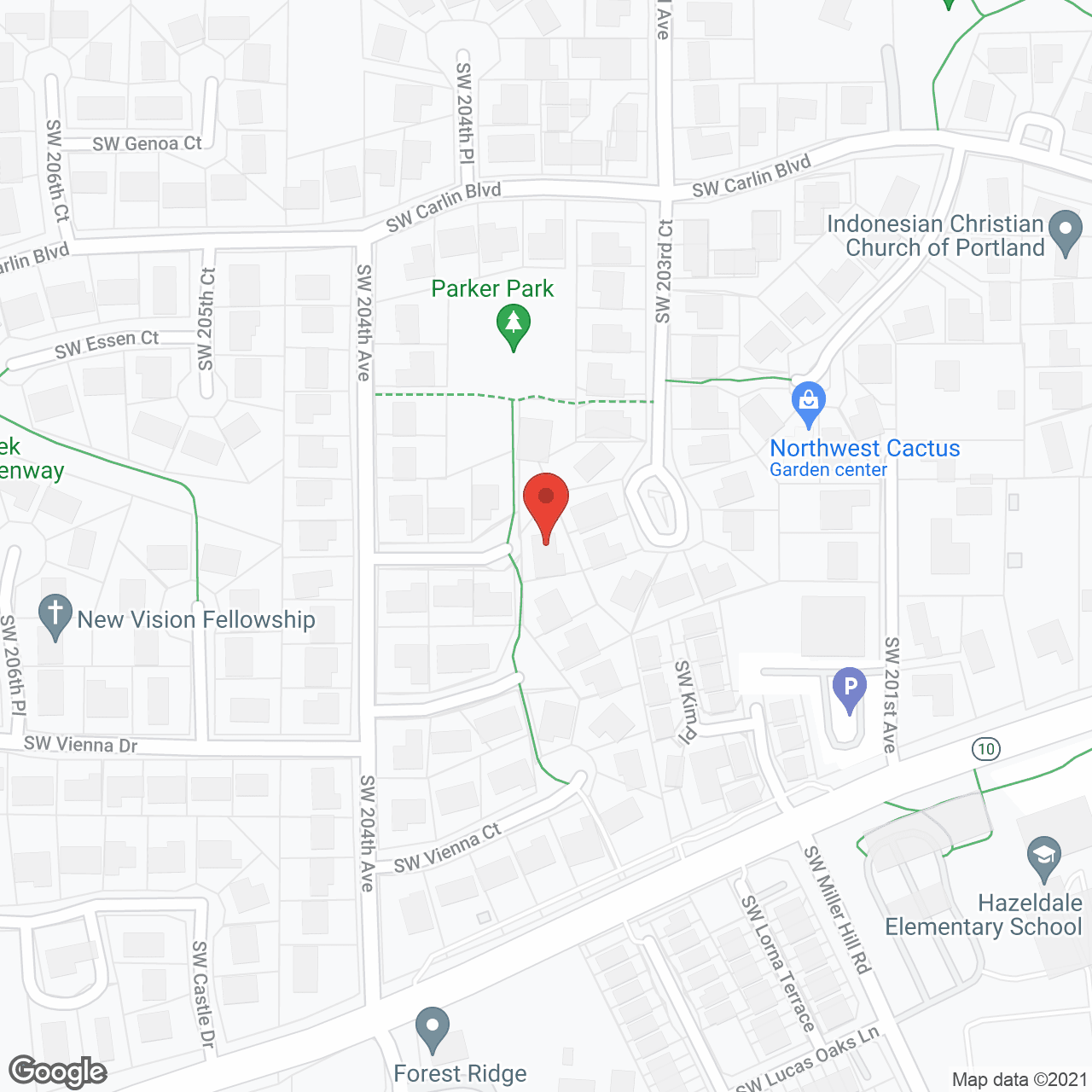 Map of the neighborhood around Adult Foster Care with a Flair