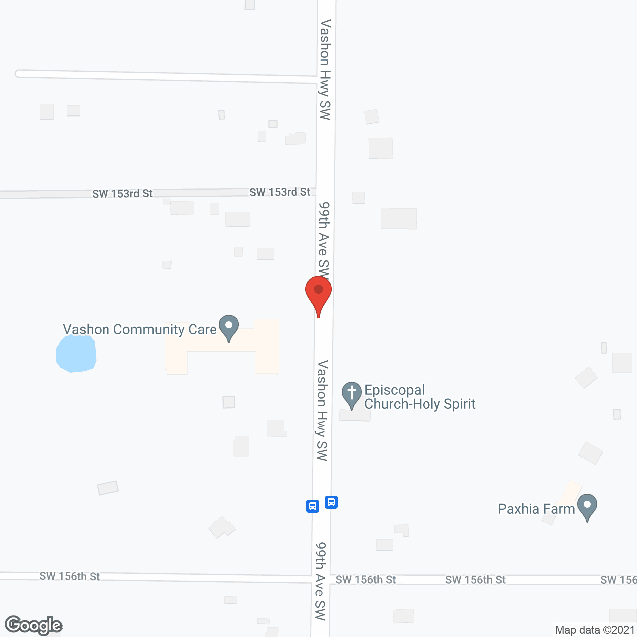 Map of the neighborhood around Vashon Community Care