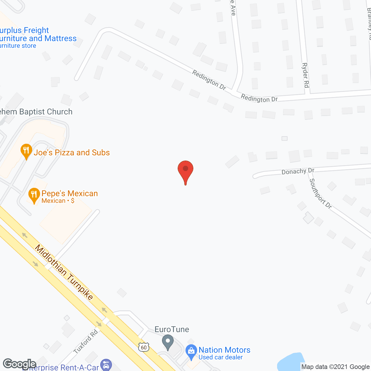 Map of the neighborhood around Brandywine at Midlothian