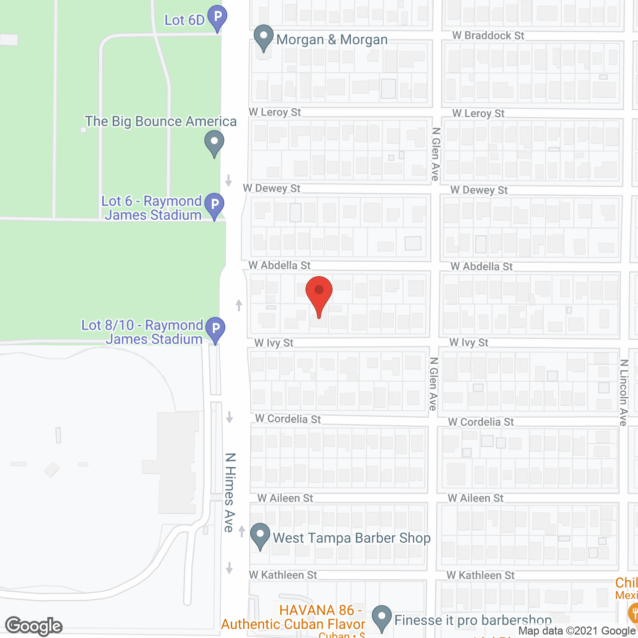 Map of the neighborhood around Amoedo's ALF