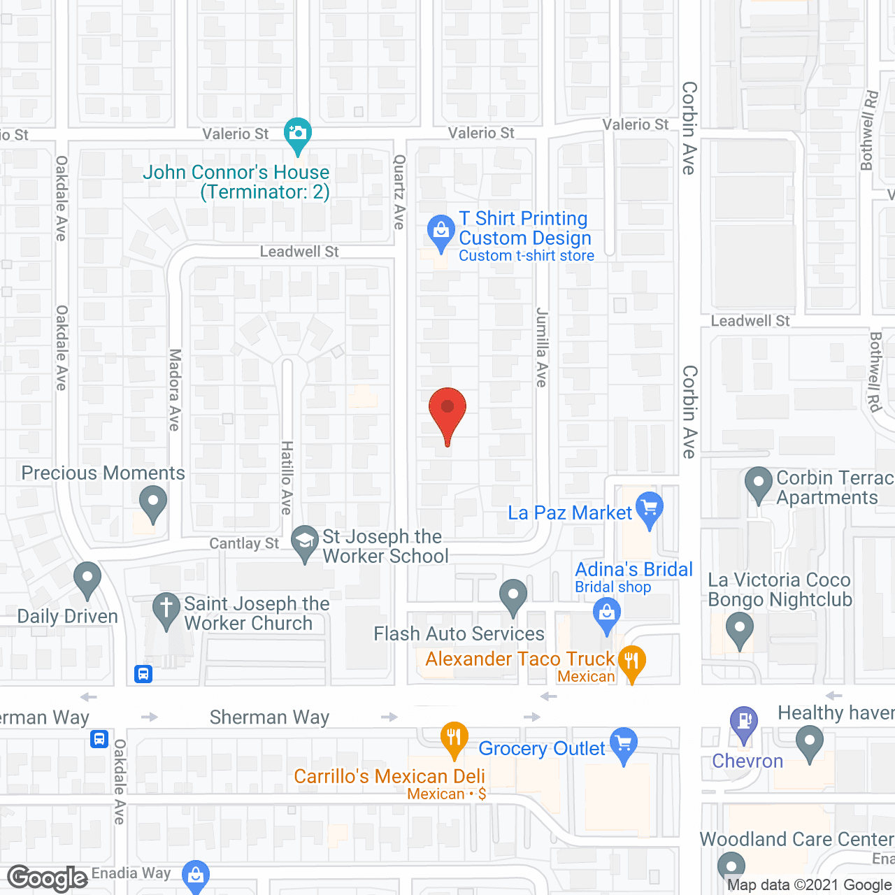Map of the neighborhood around Quartz Garden