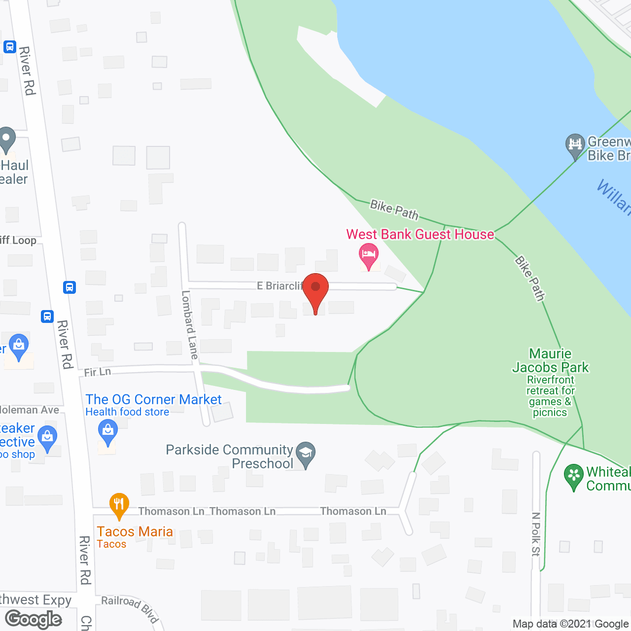 Map of the neighborhood around Grammy Dee's House