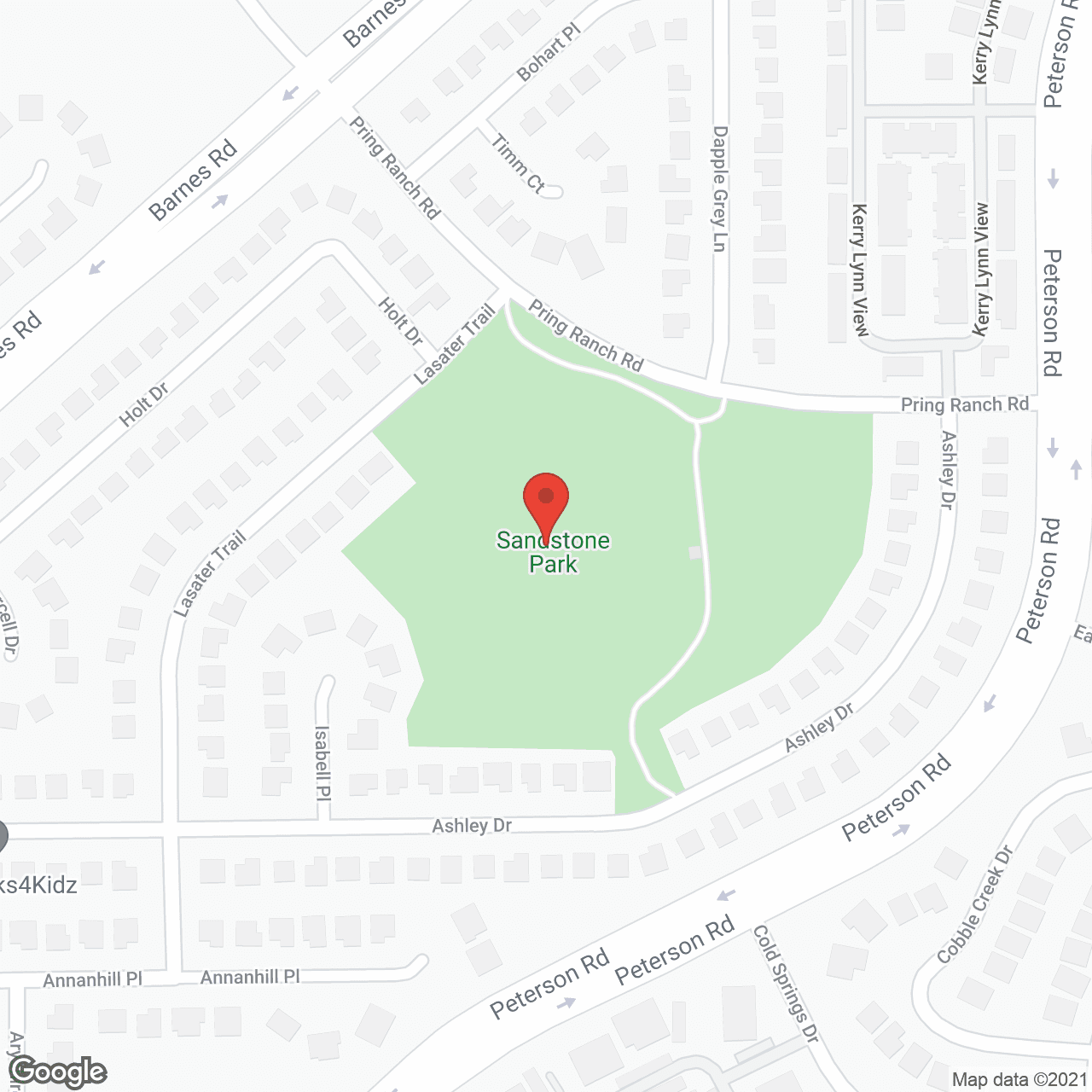 Map of the neighborhood around Springs Ranch Memory Care