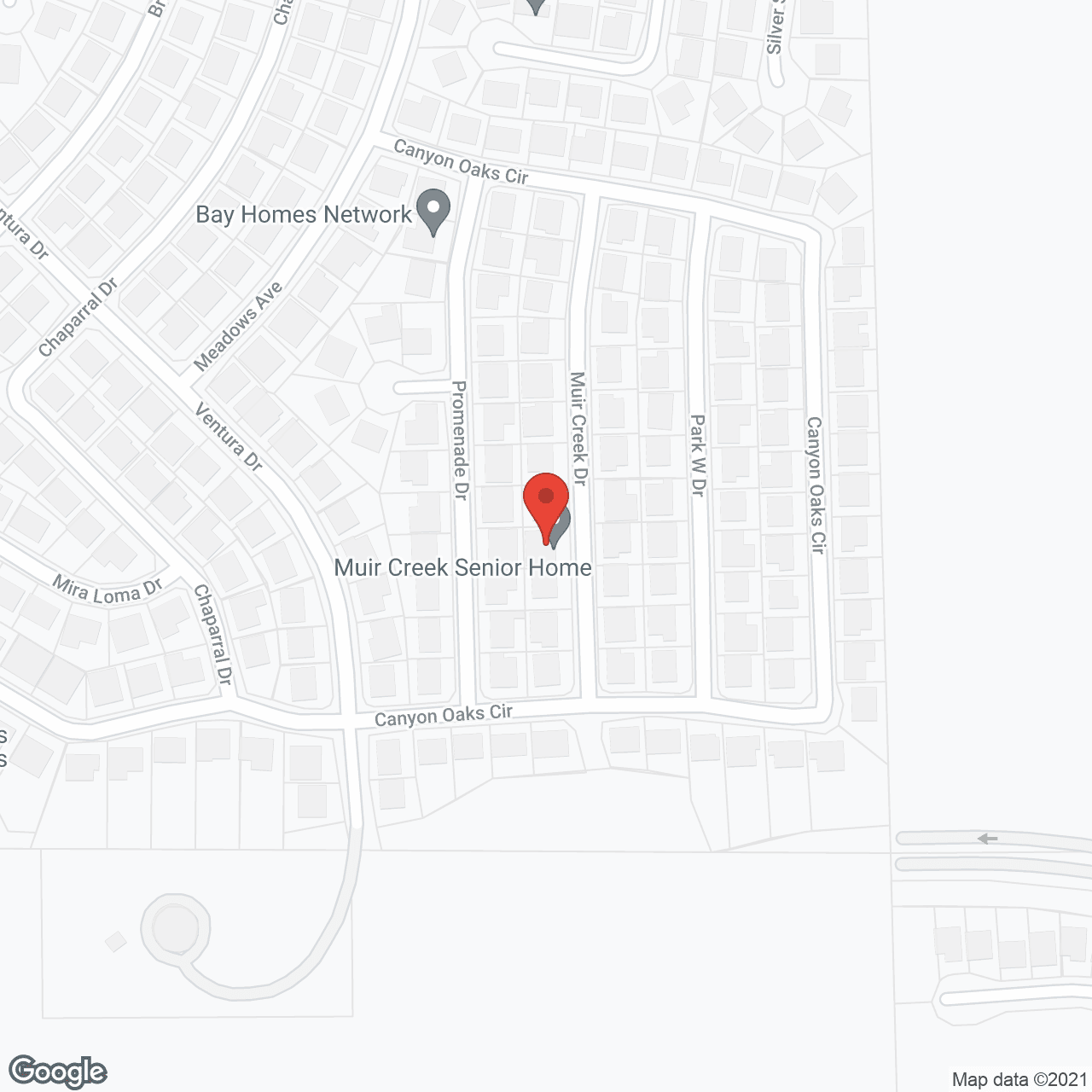 Map of the neighborhood around Muir Creek