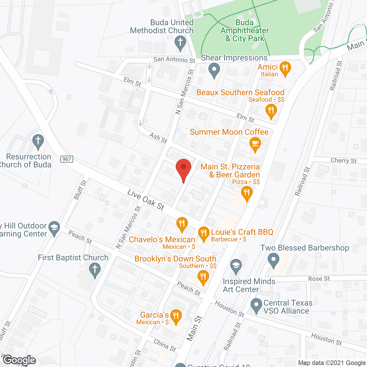 Map of the neighborhood around Provident Assisted Living Buda