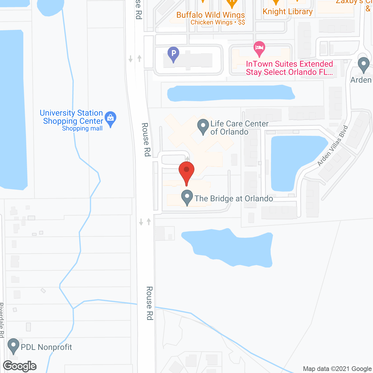Map of the neighborhood around The Bridge at Orlando