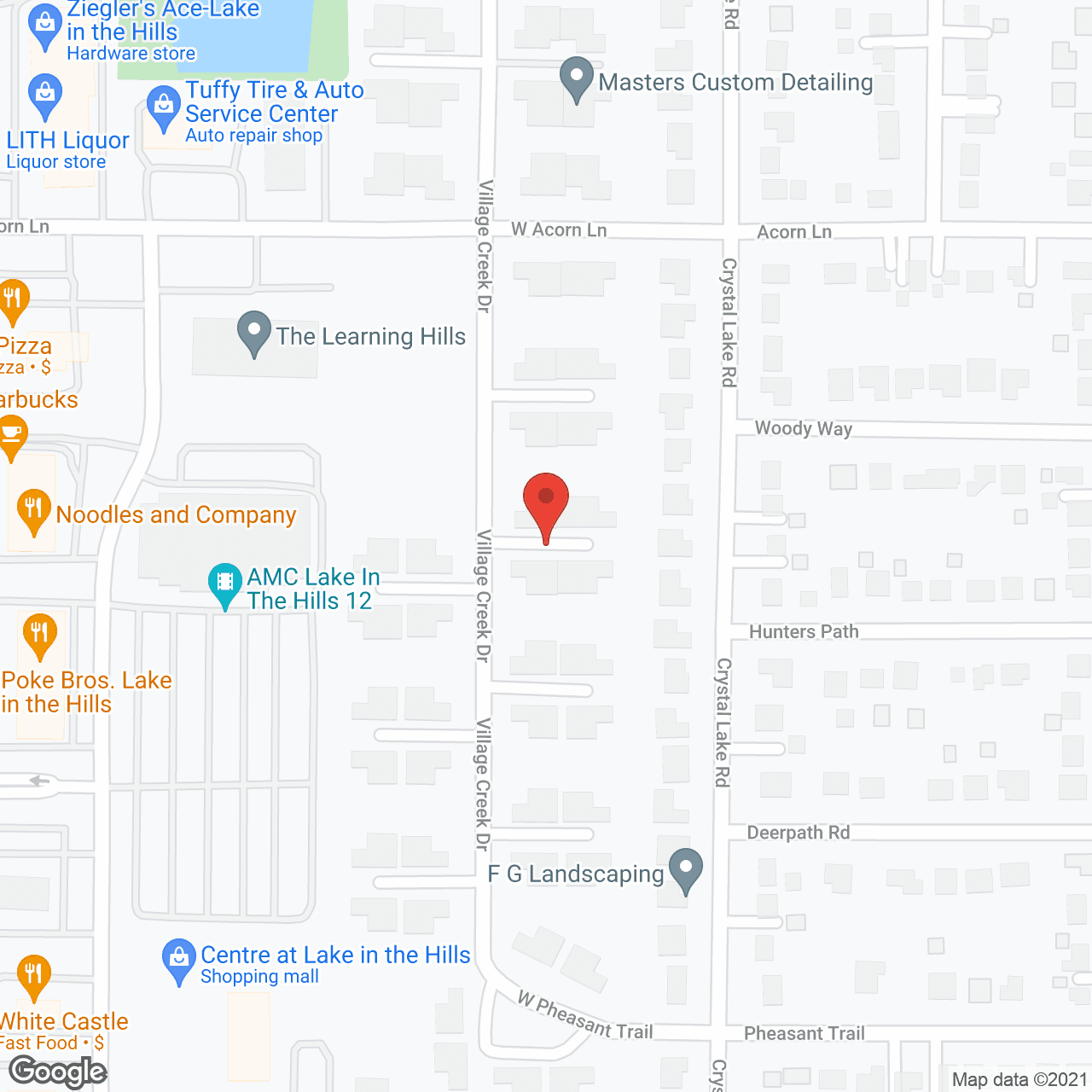 Map of the neighborhood around Melody Living Lake in the Hills