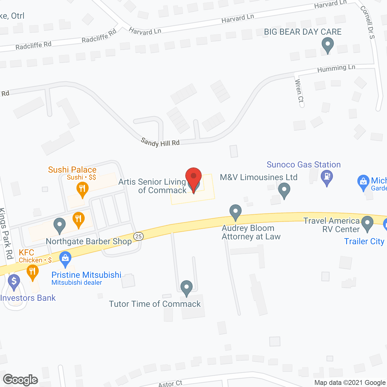 Map of the neighborhood around Artis Senior Living of Commack